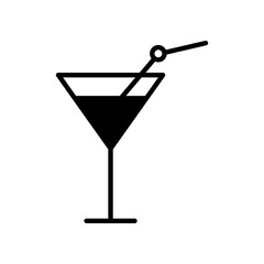 Cocktail icon. Editable stroke. Design template vector