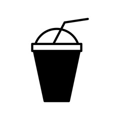 Milkshake icon on white background. Editable stroke. Design template vector