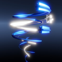 3D illustration for Independence day, Israel, colors of national flag