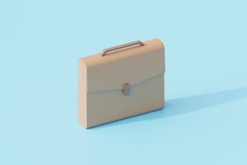 business bags office single isolated object. 3d render illustration with isometric