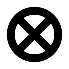 Obraz premium Black Round No Sign or No Parking Icon. Vector Image.