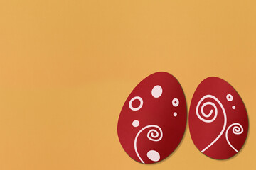 Easter eggs. Colorful background. Paper texture. Illustration.