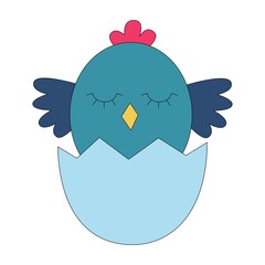 Funny colorful Easter chicken