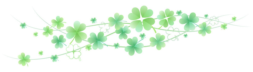 春のクローバーの罫線のベクターイラスト