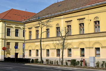 Fototapeta premium Building of the old city hall in Debrecen city, Hungary