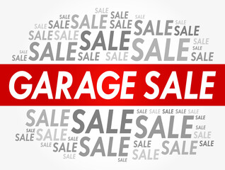 GARAGE SALE words cloud, business concept background