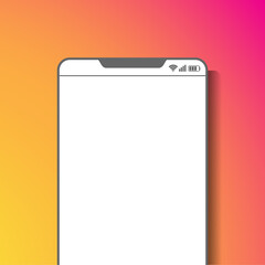 Smart Phone Mock Up With Colorful Background for advertisement, application preview, ads banner and other purposes