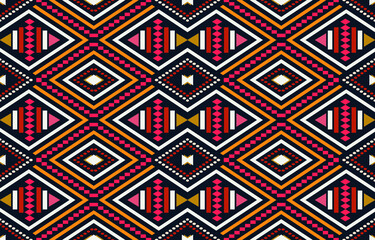 Geometric ethnic pattern traditional Design for background, carpet, wallpaper, clothing, wrapping, Batik, fabric, sarong, Embroidery vector illustration pattern.