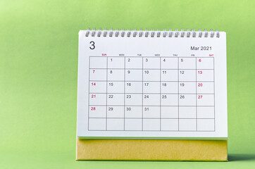 March Calendar 2021.