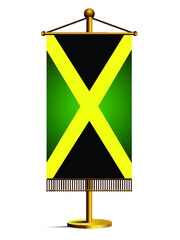 3d model of jamaica flag on white background