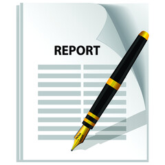 Signing report. Vector icon isolated