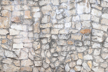 Stone wall texture photo. Old ancient stones. Grey colour