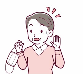 マスクを外した人のイラスト