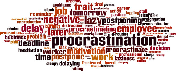 Procrastination word cloud
