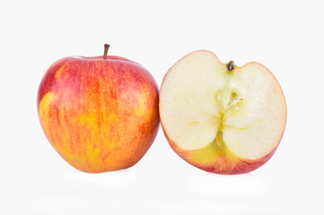 Red apples isolated on white background.
