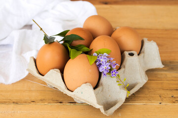 super healthy foods raw eggs prepare to cook arrangement flat lay style on background white