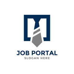 Job portal logo design template. Concept of professional employee recruitment agency logo vector