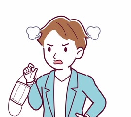 マスクを外した人のイラスト