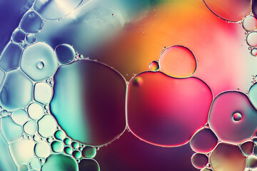 Water bubbles abstract colorful  background, water drops macro as natural backgound.