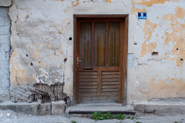 Door and War. Jajce, Bosnia ad Herzegovina
