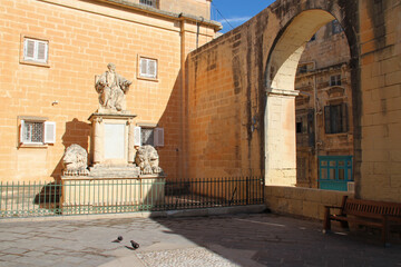 monument at the upper barrakka gardens in valletta in malta