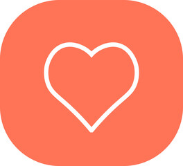 orange rectangle icon with white heart inside