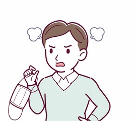 マスクを外した人のイラスト