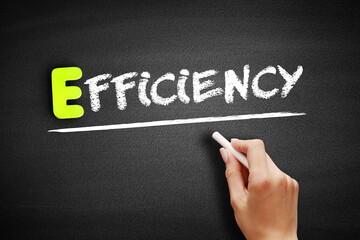Efficiency text on blackboard, concept background
