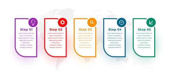 five steps modern infographic template design
