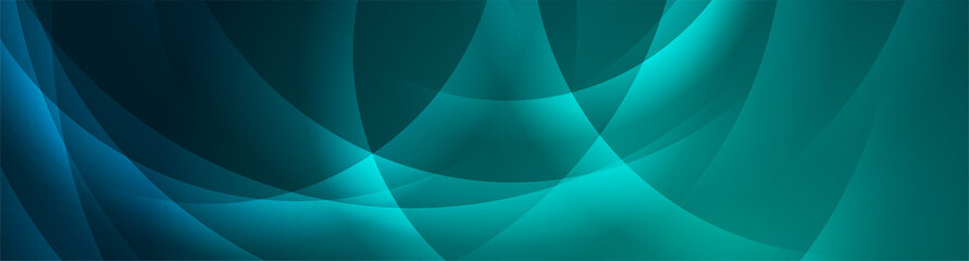 Cyan shiny technology background with abstract waves. Vector banner design