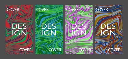 liquid marble cover and poster design template for magazine, page layout, sales promotion and social media