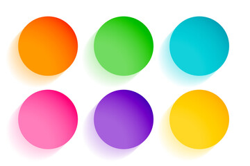beautiful colorful circles set of six