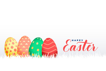 realistic easter eggs celebration background