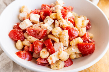 Pata with tomato and cheese, typical italian food
