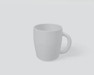 Realistic white ceramic coffee mug on white background
