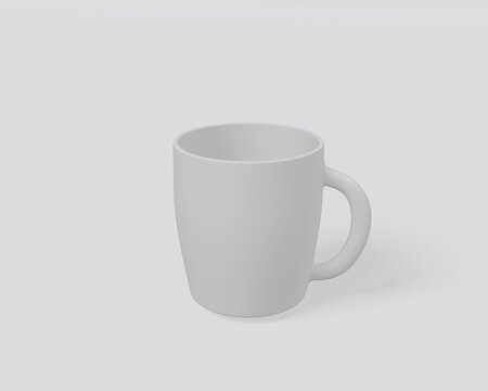 Realistic white ceramic coffee mug on white background