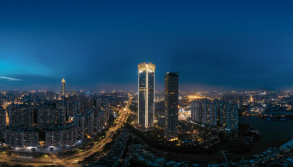 Night view of Wenzhou City, Zhejiang Province, China