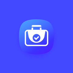 portfolio icon with a checkmark, vector