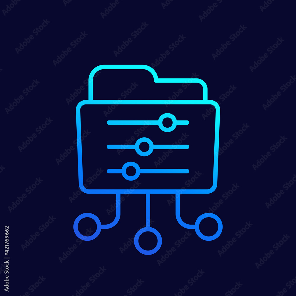 Poster folder settings linear icon for web