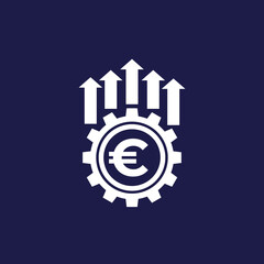 efficiency growth icon with a euro