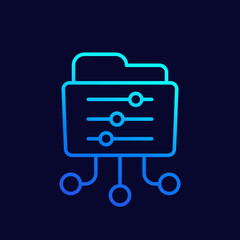 Fototapeta premium folder settings linear icon for web
