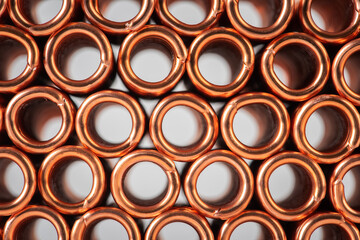 Abstract industry background pattern with coil of copper wire