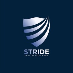 a shield logo design with the concept of achieving a business