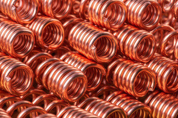 Spiral copper wire component of energy and metal industry