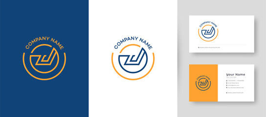 Crown Flat Minimal Initial J, JJ, and JL Letter Logo With Premium Business Card Design Vector Template for Your Company Business