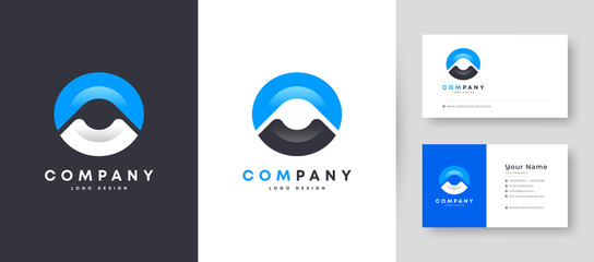 Flat minimal Crown Initial O Logo With Premium Business Card Design Vector Template for Your Company Business