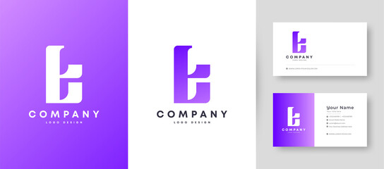 Flat Minimal Initial L, LL Letter Logo With Premium Business Card Design Vector Template for Your Company Business