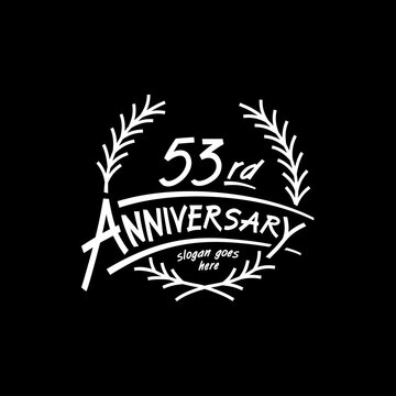 53 years design template. Vector and illustration. 53 years logo.
