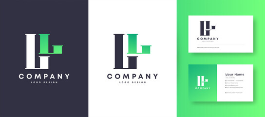 Flat Minimal Initial L, LL Letter Logo With Premium Business Card Design Vector Template for Your Company Business