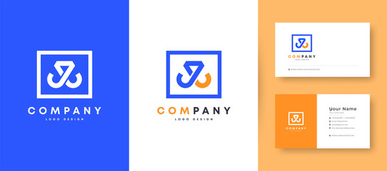 Crown Flat Minimal Initial J, JJ, and JL Letter Logo With Premium Business Card Design Vector Template for Your Company Business
